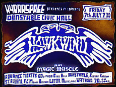 Hawkwind + Magic Muscle gig-ad
